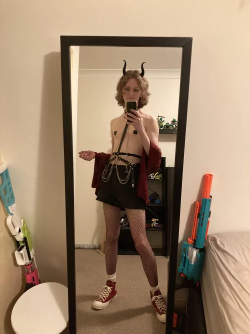 Thumbnail SpiritusAU Dons Incubus Look for Halloween in femboy Category