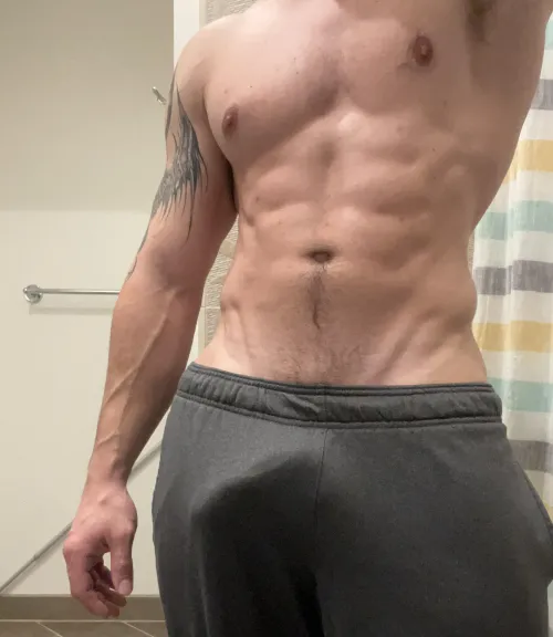 Thumbnail Adonis_Belted Shares Excitement for gray sweatpants season 28 in Bulges Category