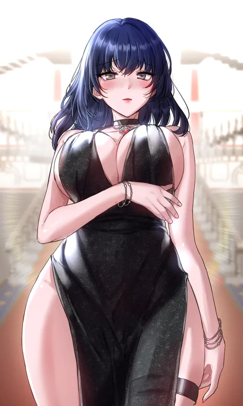 Thumbnail Black Dress Seduction: AnimeMILFS Fantasy by CheetahSperm18