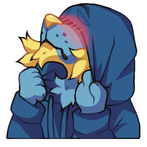 Thumbnail Vrijstar's Blushing Sticker: A Furry Art Piece