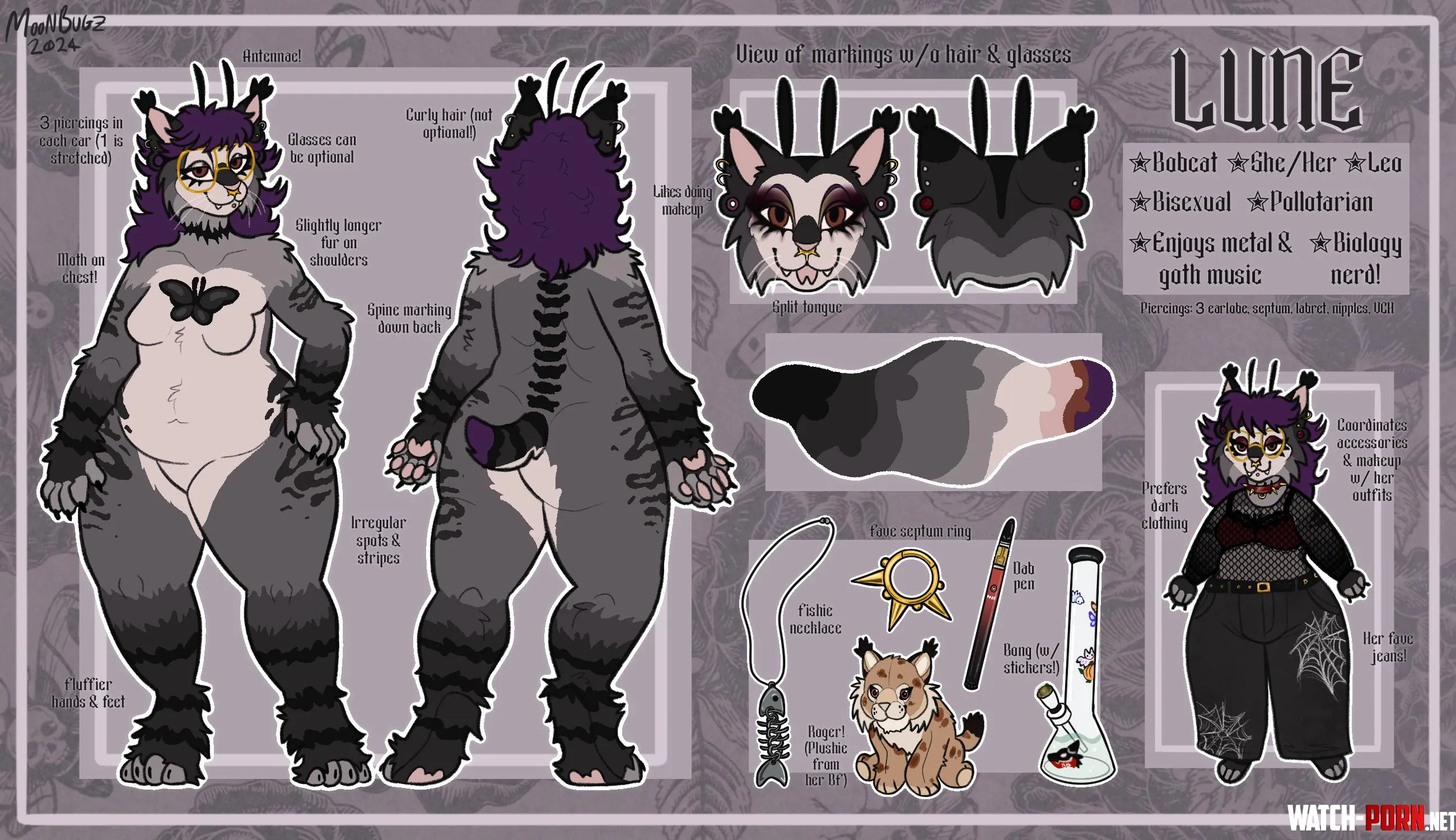 OC New completed ref of my sona by JarFullOfBugs