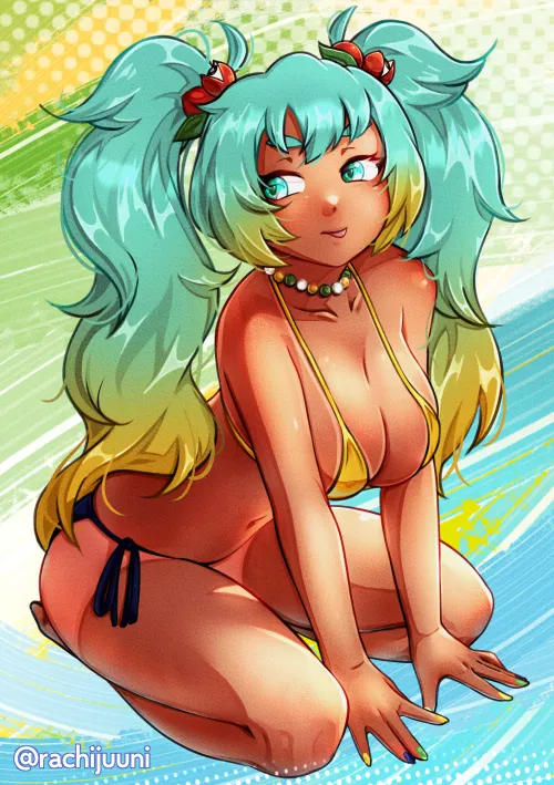 Thumbnail Brazilian Miku's Bikini: A Splash of Beauty | Rachijuuni | Hentai