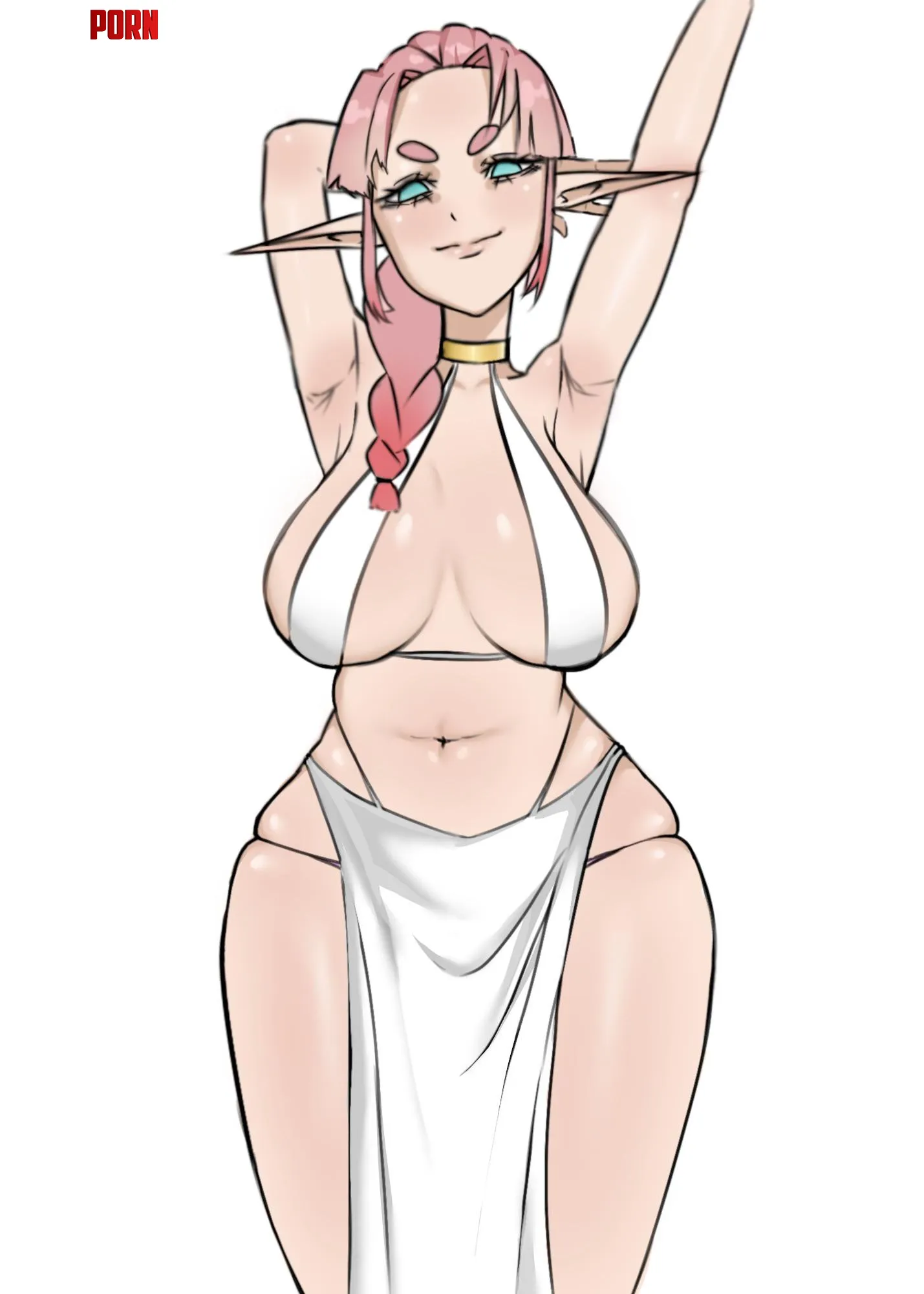 Busty elf by No_Name2288