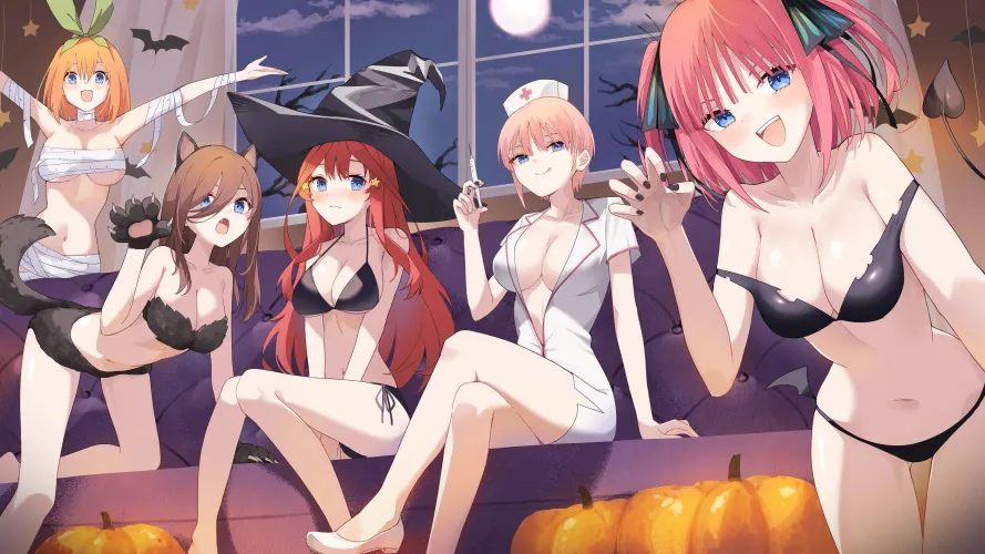 Thumbnail Quintuplets Halloween Bash: Exciting Ecchi Fun by Csxc