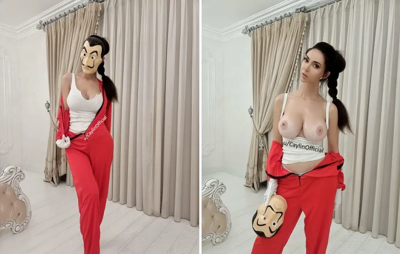 Thumbnail Nairobi from La Casa de Papel: Caylinlive's Captivating Impression in nsfwcosplay