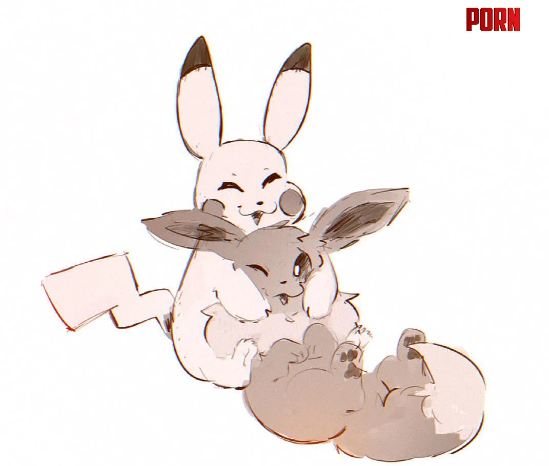 eevee and pikachu    pawfunk by 64_genders