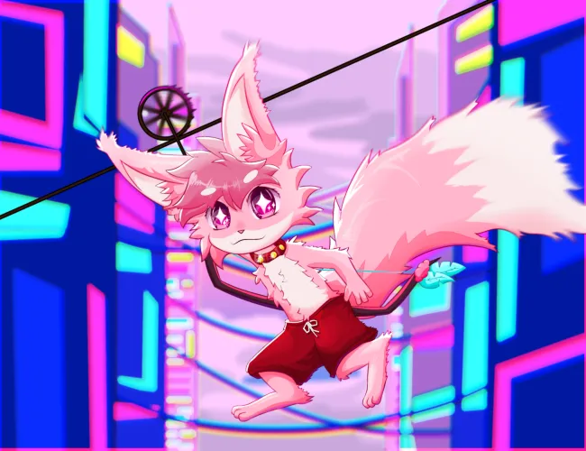 Thumbnail Dive Into the World of Pink Fox Art by V_Squirrelhunterz_V in the Furry Category