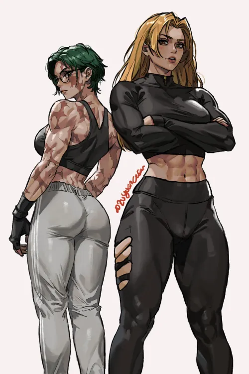 Thumbnail Fitdrawngirls: Maki and Yuki in Jujutsu Kaisen by Throwawheylmao | Fitdrawngirls Category