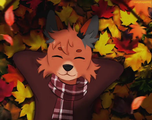 Thumbnail Autumn Leaves Art by Katezara - furry