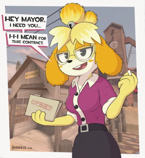 Thumbnail Miss Pauling x Isabelle: Unique Art by GracieBellArt in the Furry World