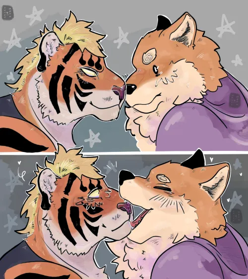 Thumbnail Ramen Wolf and Curry Tiger: Art by Me | Whimsical Furry Creations