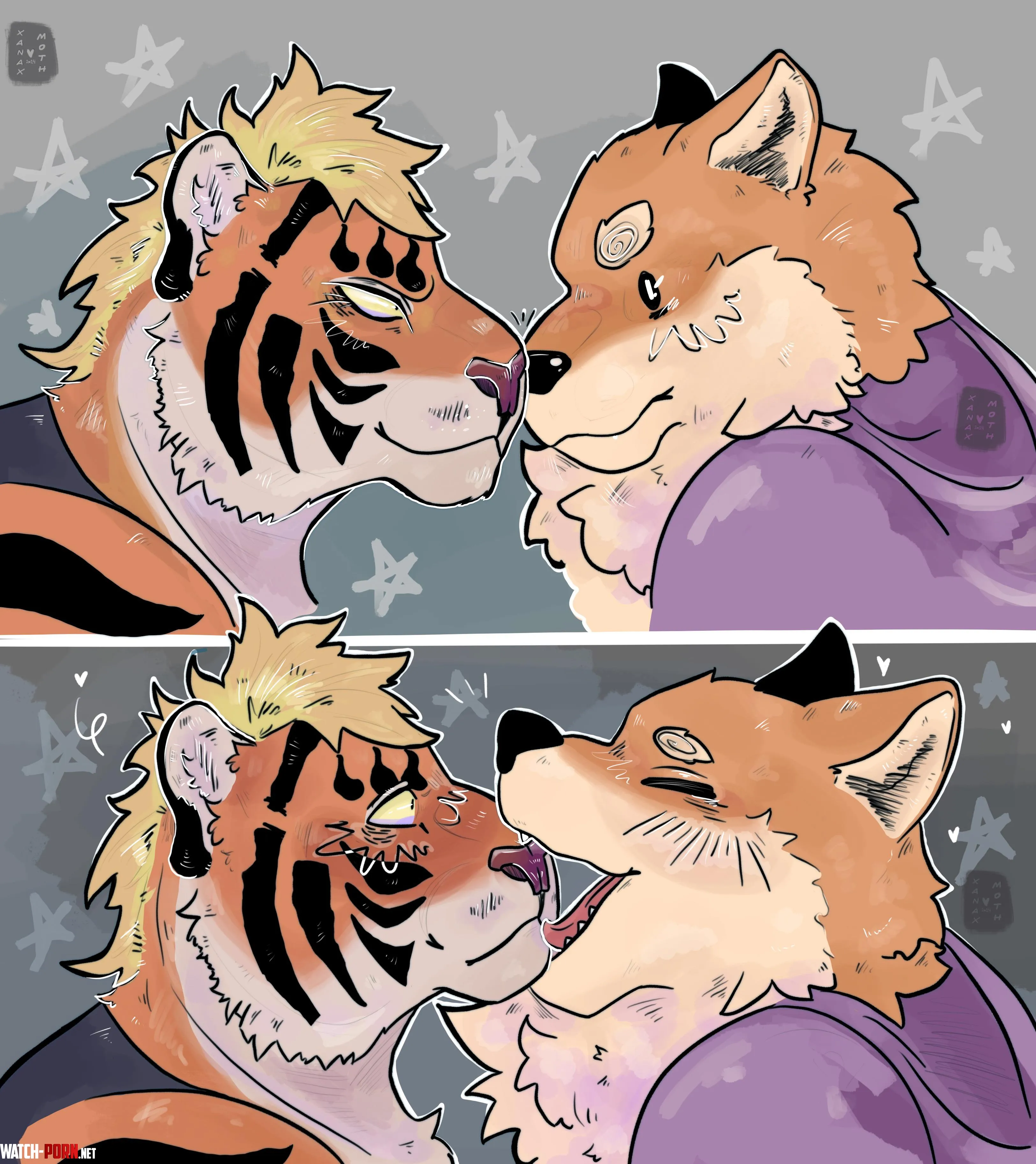 Ramen wolf and curry tiger art by me  by Too-chaotic-to-live