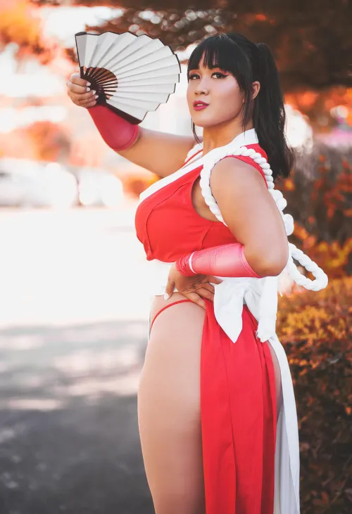 Thumbnail Fatal Fury Transformation: Mishamai as Mai Shiranui in cosplaygirls