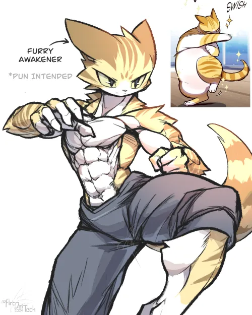 Thumbnail Drawing OC Furry Kayden from Eleceed: A Furry Delight by Art_Dei_Tech