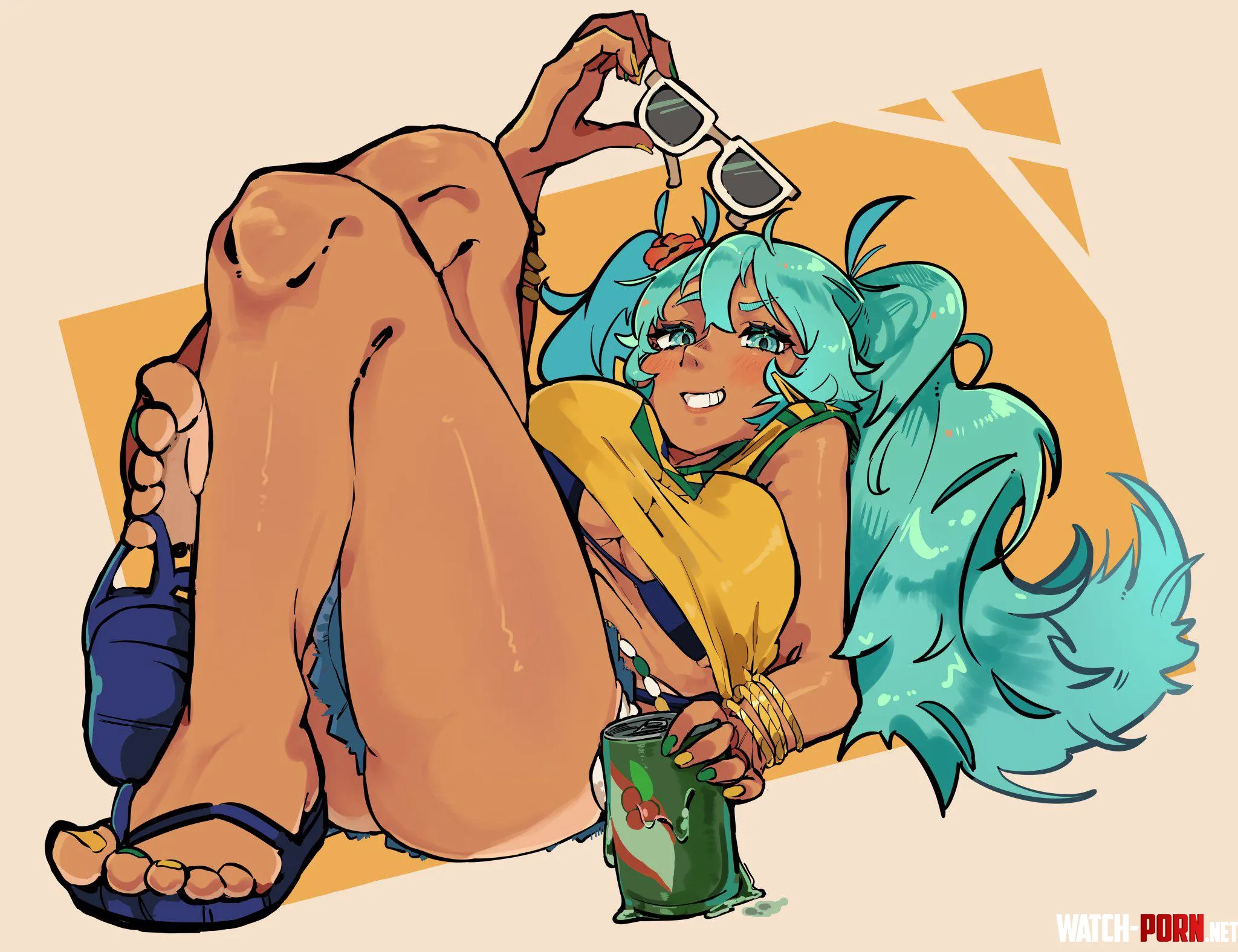 Brazilian Miku chillaxing by LafterMastr