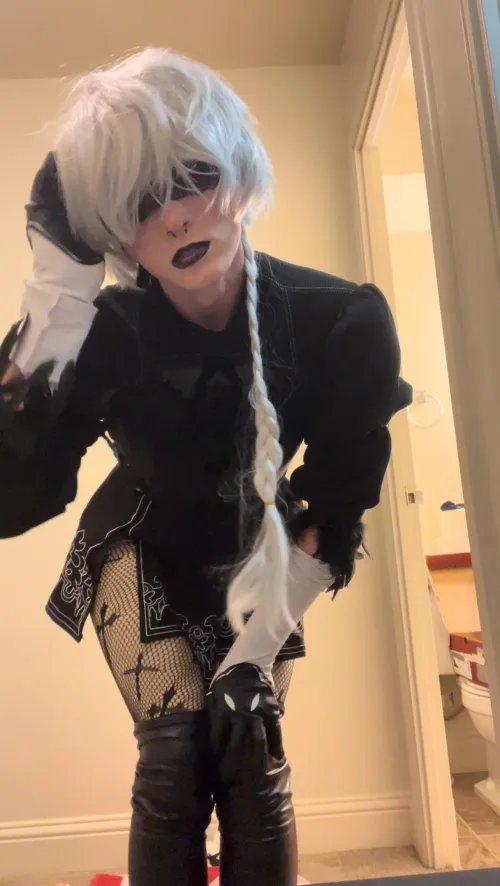 Thumbnail Dive into Desperate-Egg-8933's 'My 2B Cosplay' | Femboy Category