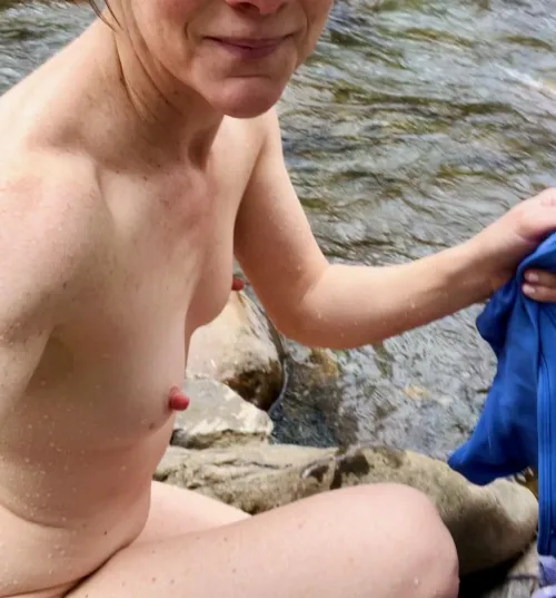 Thumbnail Mountain Stream Serenity by Pnw-diva: Nude_Selfie Tranquility