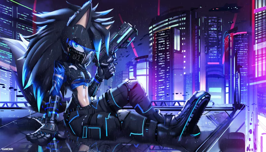 Thumbnail Cyberpunk Mobian Commission by Ichimoral | Furry Art by Aggretsuki