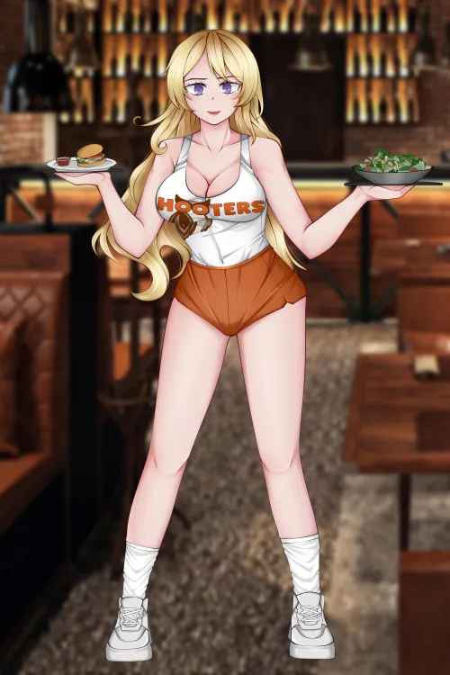 Thumbnail darkrobbe1's Ecchi Delight: Yang at Hooters Aniritache RWBY