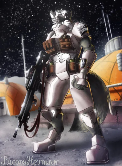 Thumbnail My Fursona Tom on a Moon Base: Furry Artistry by BloodyHetman