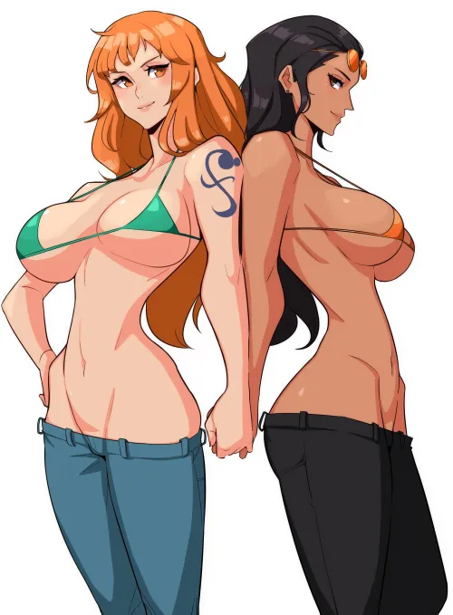 Thumbnail Indulge in BigAnimeTiddies with 'Nami & Robin Alecto' by mrtecta