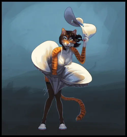 Thumbnail Cat Pin Up Art: Windy Furry Creations by HotEntertainment5623