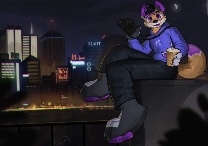 Thumbnail City Hangout with AnkorTheWolf by ScrambleFox: Just Hanging Out in the City with AnkorTheWolf!