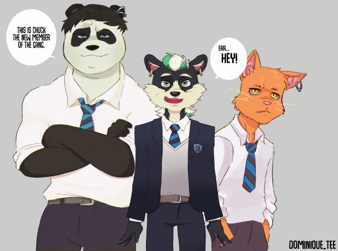 Thumbnail Meet Chuck, the New Student: Furry Art by dominique_tee