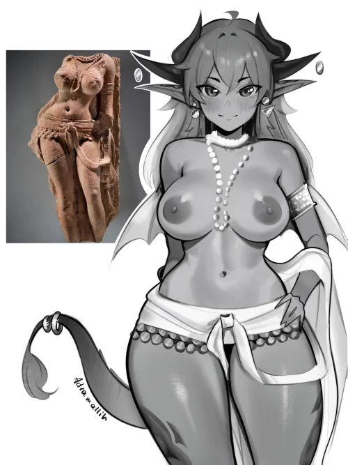 Thumbnail Geia: A Stunning Model for a MonsterGirl Statue by Adramallih