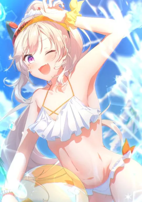 Thumbnail Frilled Bikini Komori Playing Beach Ball - SwimsuitHentai VNEA 369