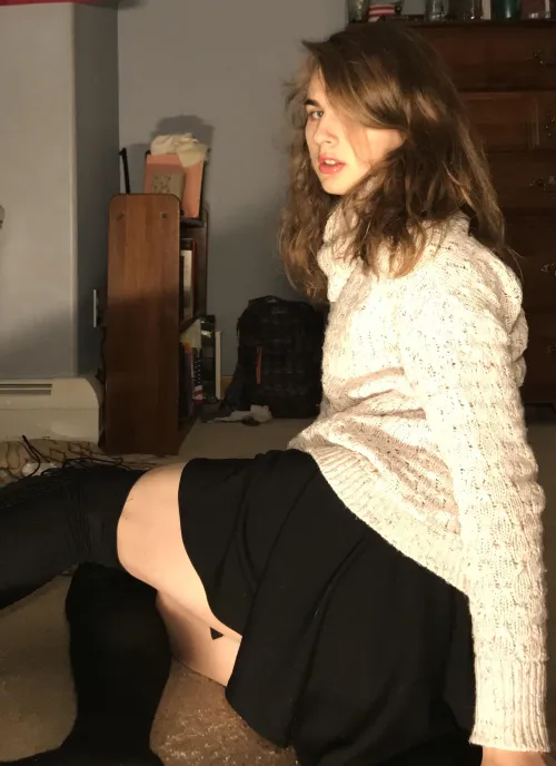 Thumbnail Relaxed-Cat Enjoys the Cozy Vibes of Sweater Weather in femboy Style