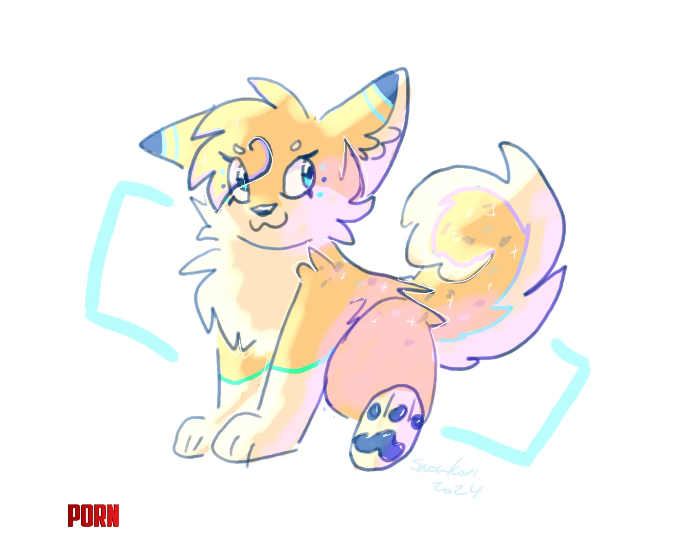 Shiba Inu Sparkle Inu   art by me by Snowwingedwolf