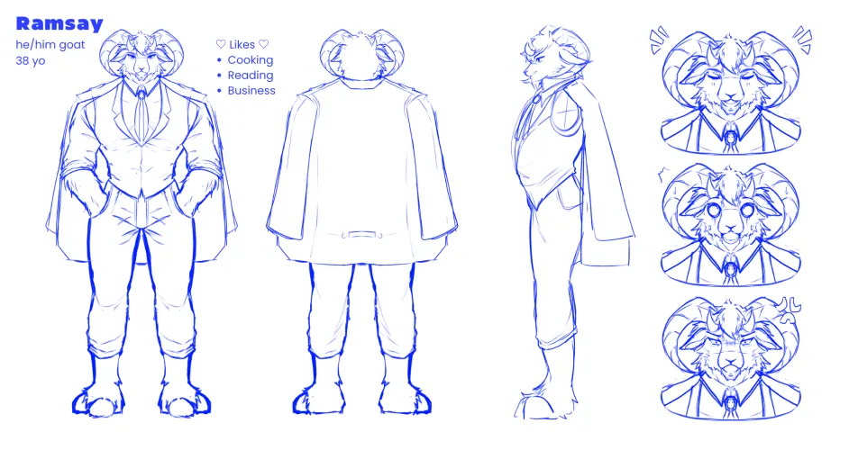 Thumbnail Discover the Character Sheet WIP of OC Ramsay by Pasifika__