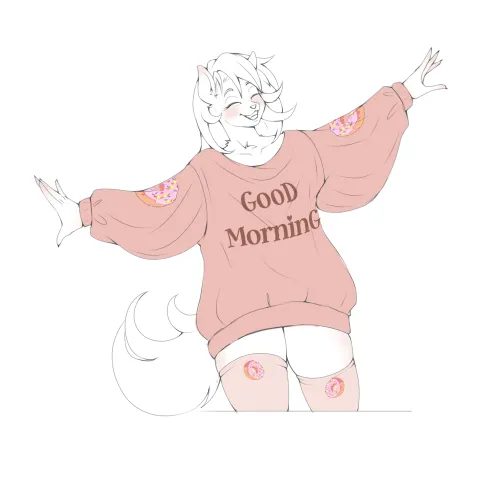 Thumbnail Cheerful Hoodie Girl: Th_Win's Furry Artistry