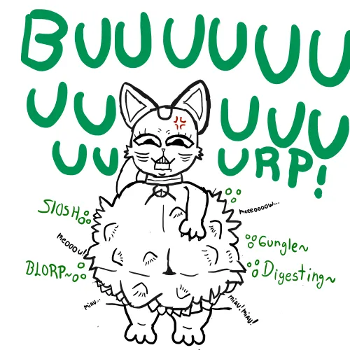 Thumbnail Grandma Turbo Cat Vore Sketch by DanDaDanFeralbigBellyGrandma Turbo Cat | Vore Fun