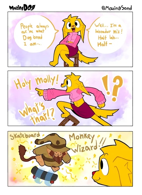 Thumbnail Furry: Amazing DOG COMIC - Skateboard Monkey Wizard by MazingSand