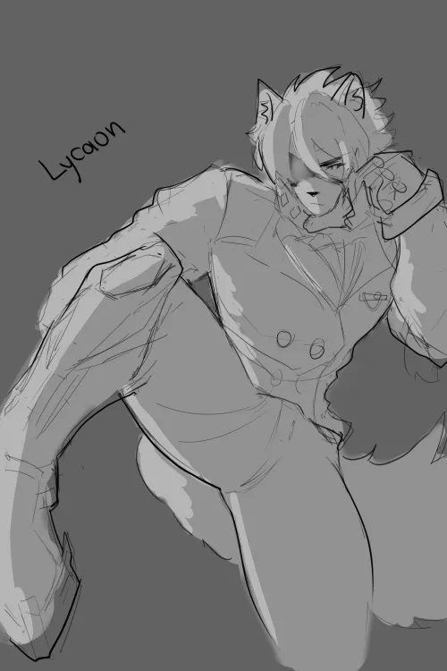 Thumbnail Lycaon Sketch: A Furry Masterpiece by IsKarencini