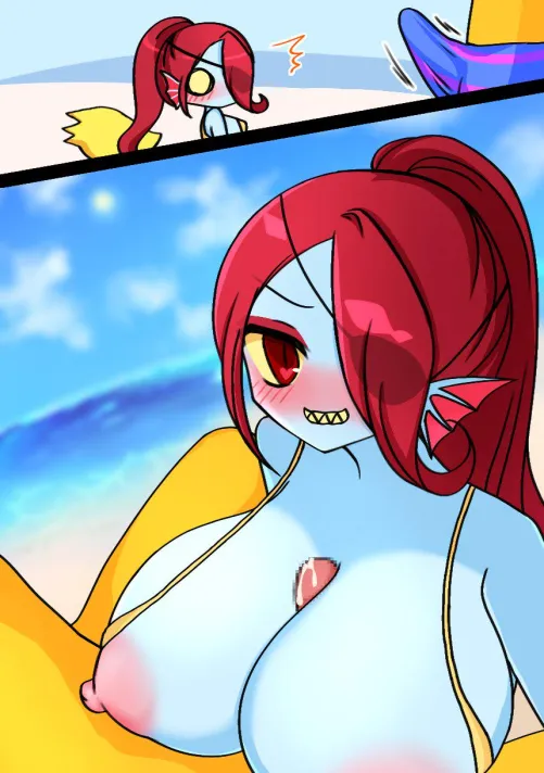 Thumbnail Seductive Undyne at the Beach | Working_Welder_1751 | UnderTail