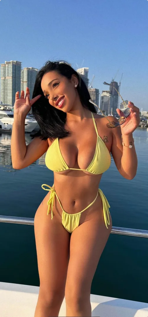 Thumbnail Yellow Bikini Delight: Flaunting Big Tits in Style | melonpatchesRus