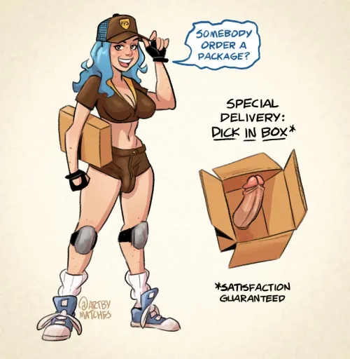 Thumbnail ArtByMatches: UPS Delivery Dick in a Box by RPGeewillikers