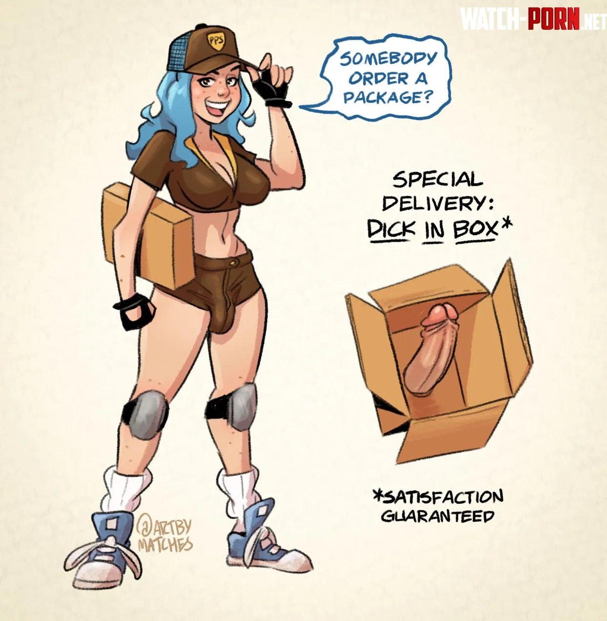 UPS delivery dick in box ArtByMatches by RPGeewillikers