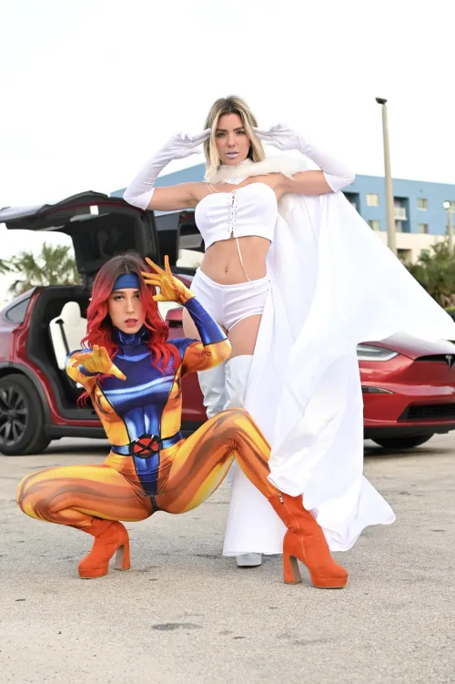 Thumbnail Cosplay Perfection: Jean Grey and Emma Frost Duo by Adrianna Eves and Zoey Di Giacomo