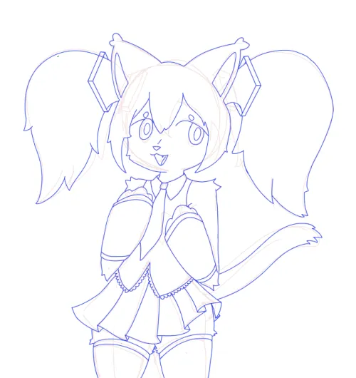 Thumbnail Nintendoge21 Sketches Catsune Miku in Furry Delight