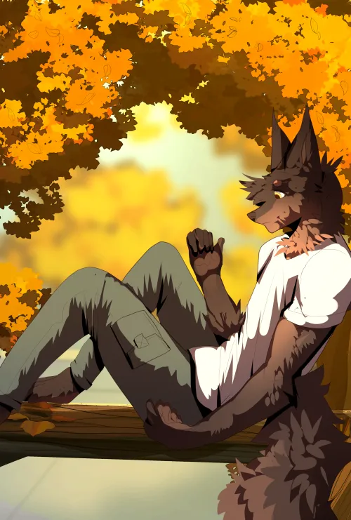 Thumbnail LarryMur's 'Autumn Melancholy' by Catcake5 - Furry Art at Its Best