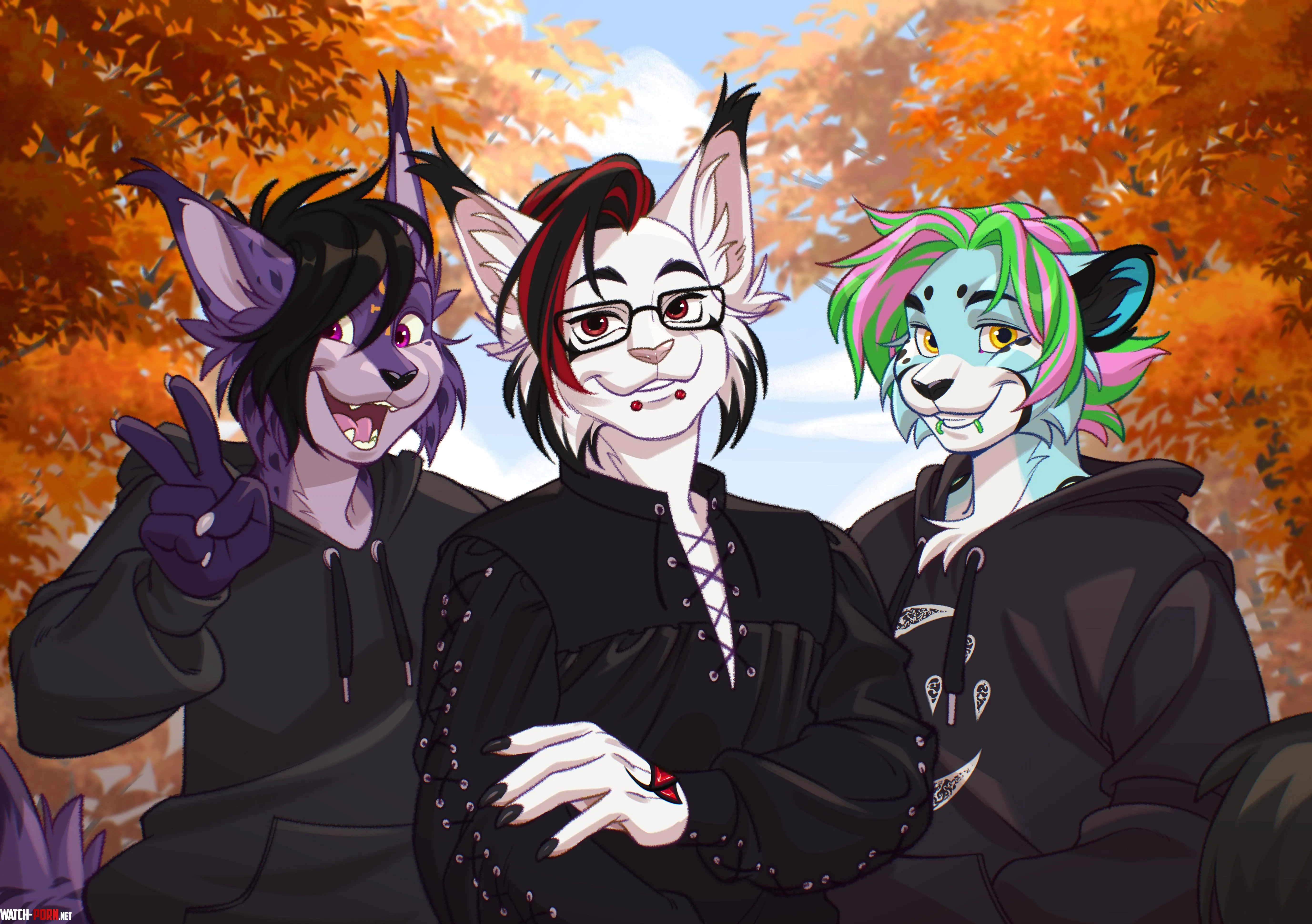 I bought this as a gift for two of my closest friends Im in the middle 3 artist is Kyabetsu by Devy-The-Edenian