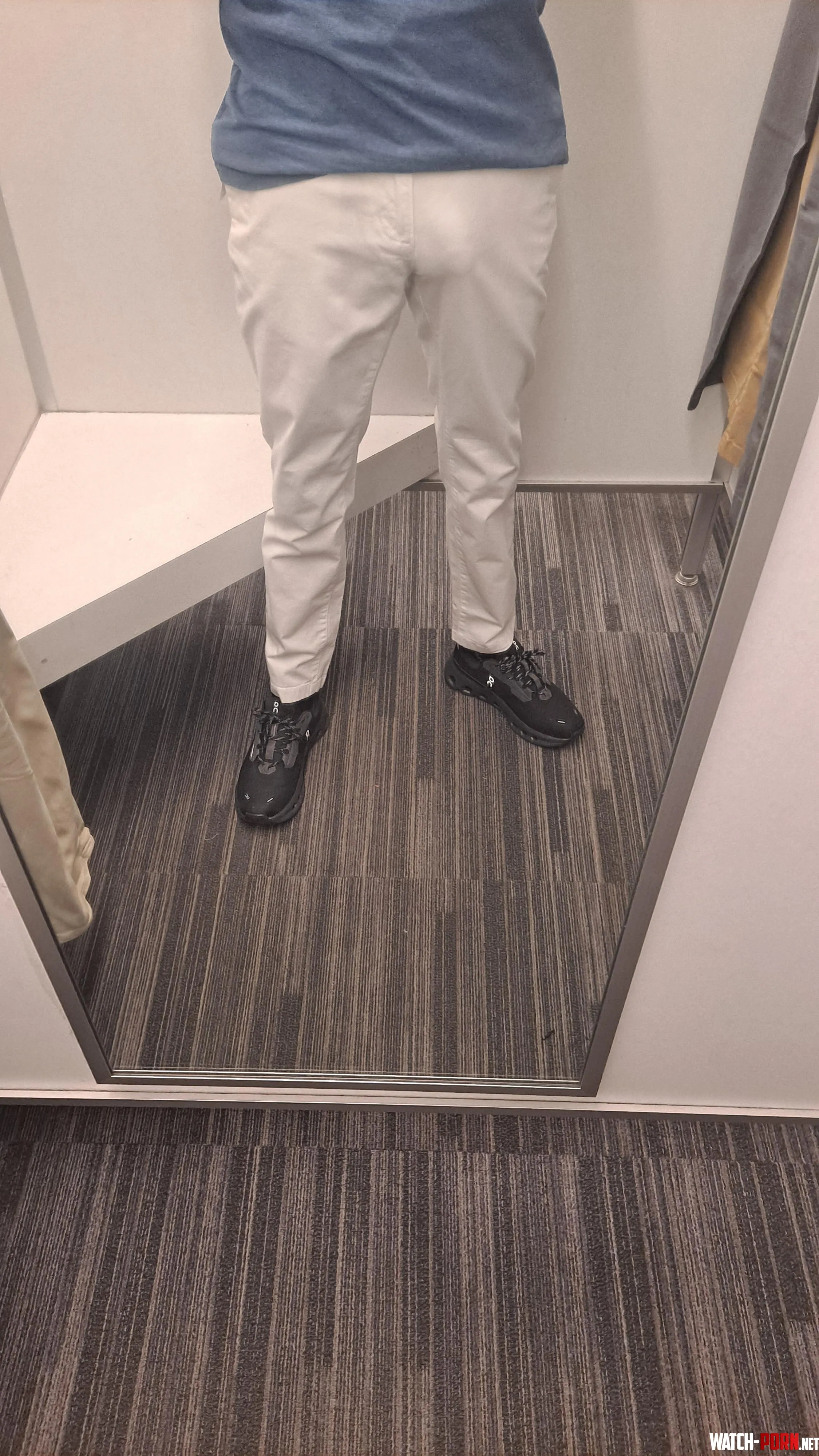 Trying on white pants by 0to152