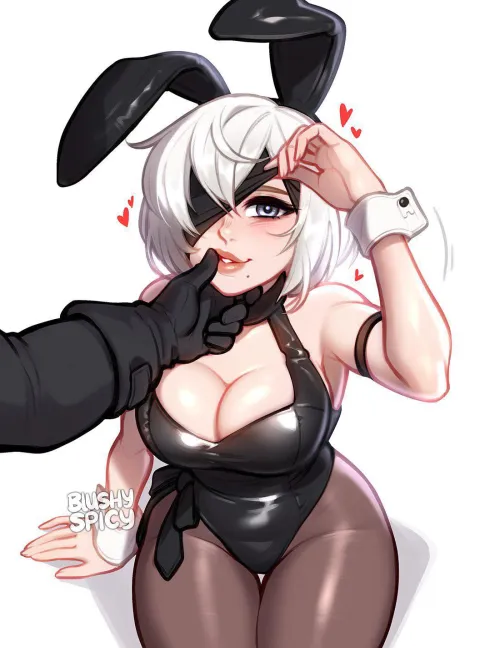 Thumbnail BlushySpicy's '2B in an Adorable Bunnysuit' from NieR Automata | Rule34