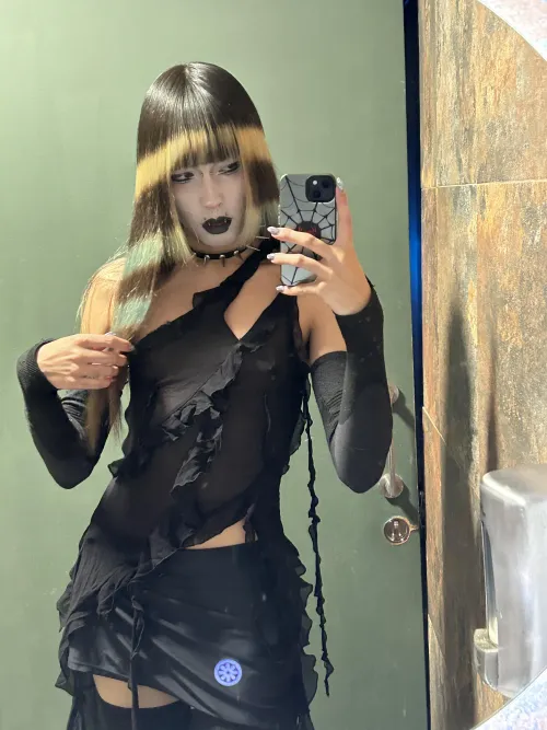 Thumbnail Femboy Fancy: Embracing Goth Style Long After Halloween by femtasy | femboy