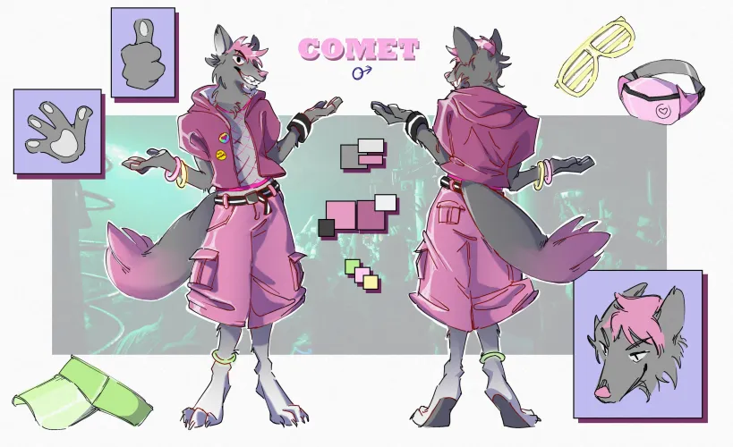 Thumbnail Debut Furry Ref Sheet - Art Achievement by sleazyratbastard