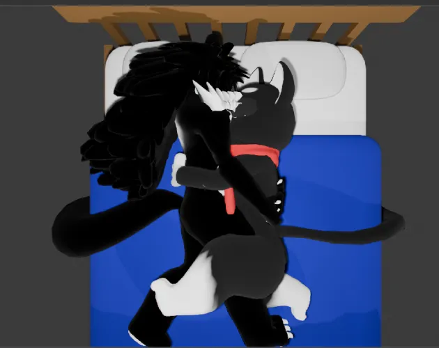 Thumbnail Two of My Characters Cuddling by GuardianDireWolf in furry Category